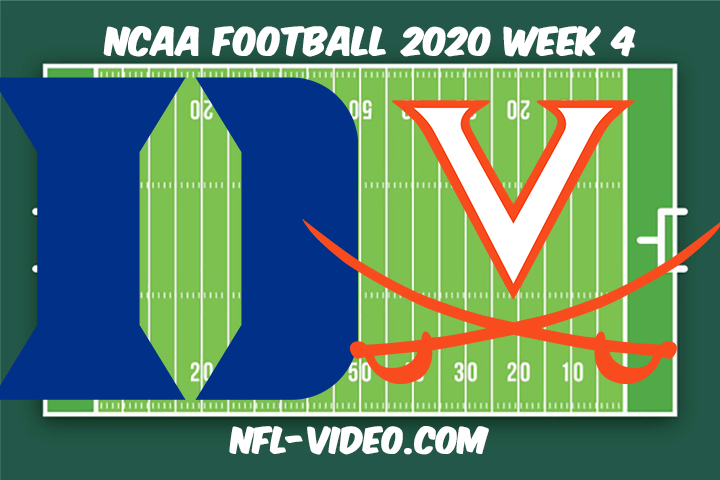 Duke Blue vs Virginia Football Full Game & Highlights 2020 College Football Week 4