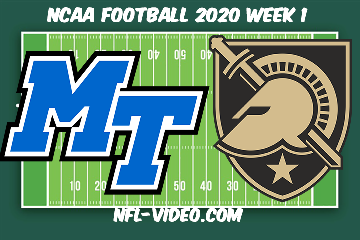 Middle Tennessee vs Army Football Full Game & Highlights 2020 College Football Week 1