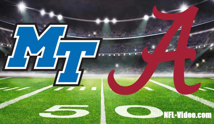 Middle Tennessee vs Alabama Football Week 1 2023 Full Game Replay NCAA College Football