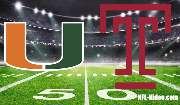 Miami vs Temple Football Week 4 2023 Full Game Replay NCAA College Football