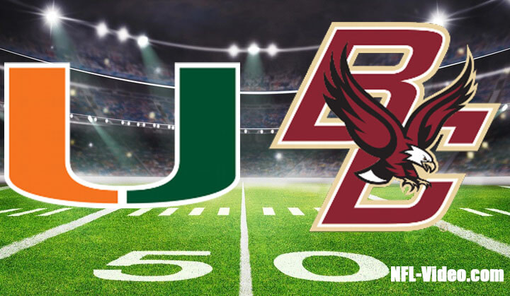 Miami vs Boston College Football Week 13 2023 Full Game Replay NCAA College Football
