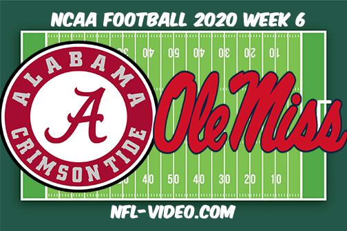 Alabama Crimson vs Ole Miss Football Full Game & Highlights 2020 College Football Week 6