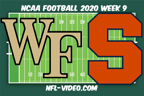 Wake Forest vs Syracuse Football Full Game & Highlights 2020 College Football Week 9