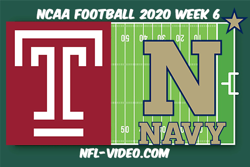 Temple vs Navy Football Full Game & Highlights 2020 College Football Week 6