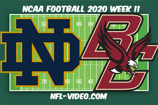 Notre Dame vs Boston College Football Full Game & Highlights 2020 College Football Week 11