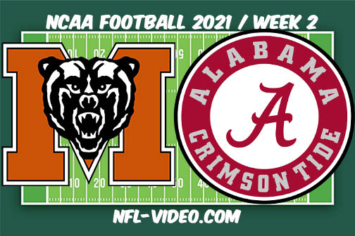 Mercer vs Alabama Week 2 Full Game Replay 2021 NCAA College Football