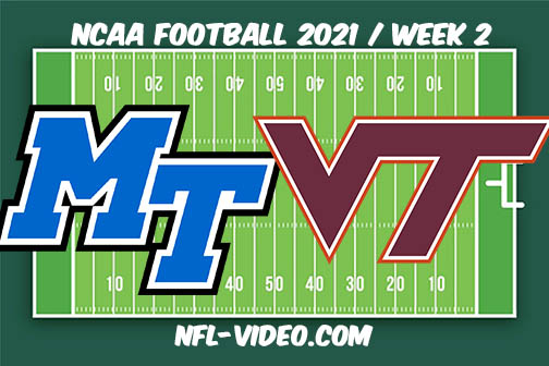 Middle Tennessee vs Virginia Tech Week 2 Full Game Replay 2021 NCAA College Football