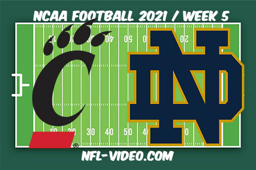 Cincinnati vs Notre Dame Football Week 5 Full Game Replay 2021 NCAA College Football