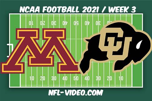 Minnesota vs Colorado Week 3 Full Game Replay 2021 NCAA College Football