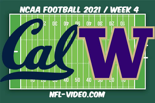 California vs Washington Football Week 4 Full Game Replay 2021 NCAA College Football