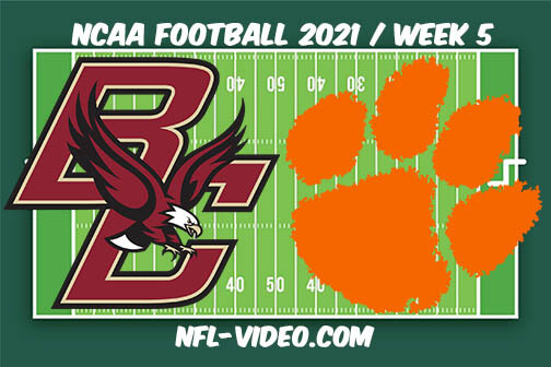 Boston College vs Clemson Football Week 5 Full Game Replay 2021 NCAA College Football