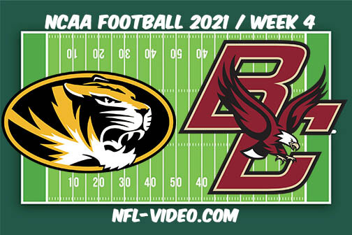 Missouri vs Boston College Football Week 4 Full Game Replay 2021 NCAA College Football