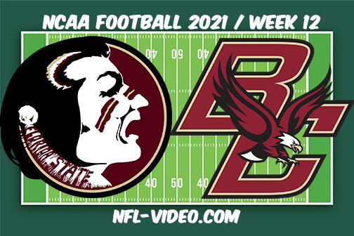 Florida State Seminoles vs Boston College Eagles Football Week 12 Full Game Replay 2021 NCAA College Football