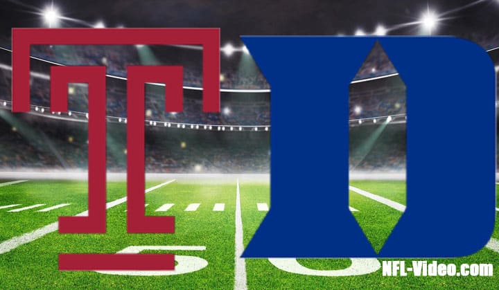 Temple vs Duke Football Week 1 2022 Full Game Replay NCAA College Football