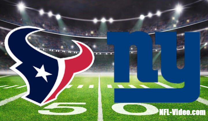 Houston Texans vs New York Giants Full Game Replay 2022 NFL Week 10