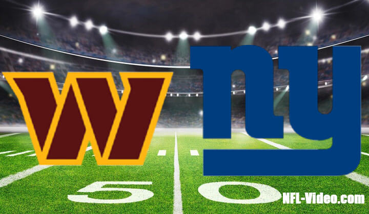 Washington Commanders vs New York Giants Full Game Replay 2022 NFL Week 13