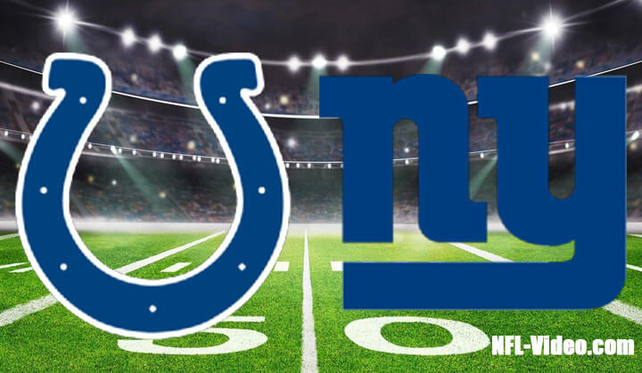 Indianapolis Colts vs New York Giants Full Game Replay 2022 NFL Week 17