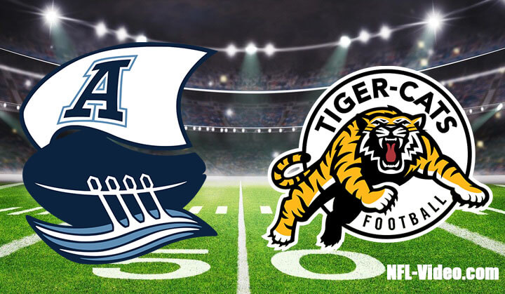 Toronto Argonauts vs Hamilton Tiger-Cats Full Game Replay 2023 CFL Week 7