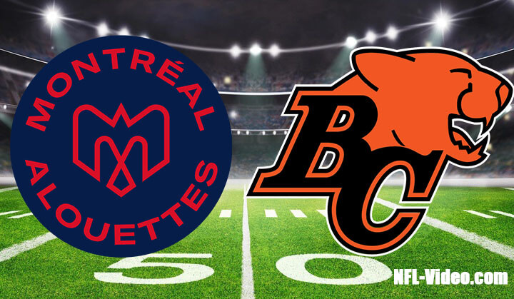 Montreal Alouettes vs BC Lions Full Game Replay 2023 CFL Week 5