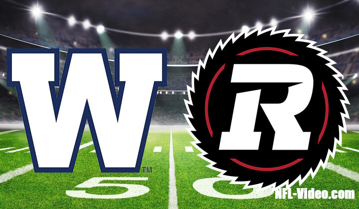 Winnipeg Blue Bombers vs Ottawa Redblacks Full Game Replay 2023 CFL Week 6