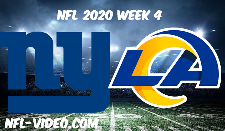 New York Giants vs Los Angeles Rams Full Game & Highlights NFL 2020 Week 4