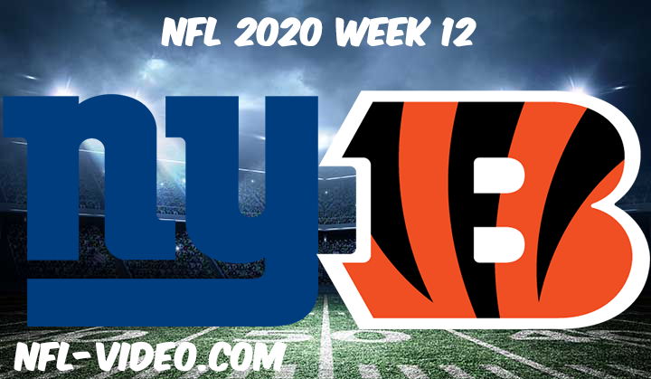New York Giants vs Cincinnati Bengals Full Game & Highlights NFL 2020 Week 12